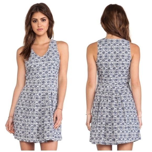 Joie Kada Linen Dress Sleeveless Printed Dark Navy - Picture 8 of 10